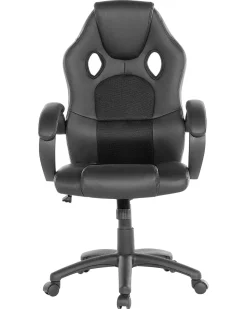 Beliani Tyotuoli Keinonahka Musta Fighter Fashion