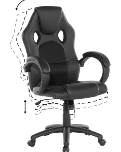 Beliani Tyotuoli Keinonahka Musta Fighter Fashion