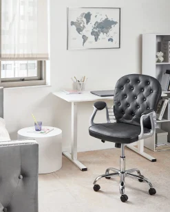 Beliani Tyotuoli Keinonahka Musta Princess Shop