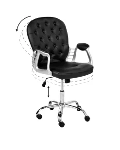 Beliani Tyotuoli Keinonahka Musta Princess Shop