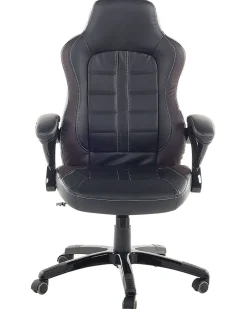 Beliani Tyotuoli Keinonahka Musta/Tummanruskea Prince Best