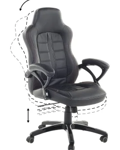 Beliani Tyotuoli Keinonahka Musta/Tummanruskea Prince Best