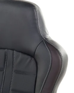 Beliani Tyotuoli Keinonahka Musta/Tummanruskea Prince Best