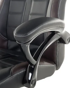 Beliani Tyotuoli Keinonahka Musta/Tummanruskea Prince Best