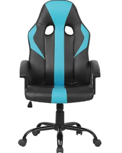 Beliani Tyotuoli Keinonahka Musta/Turkoosi Success Discount