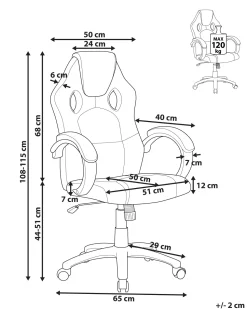 Beliani Tyotuoli Keinonahka Musta/Laivastonsininen Fighter Shop