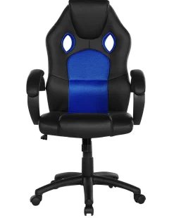 Beliani Tyotuoli Keinonahka Musta/Laivastonsininen Fighter Shop