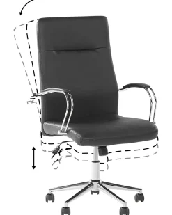 Beliani Tyotuoli Keinonahka Musta Oscar Cheap