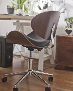 Beliani Tyotuoli Keinonahka Musta Rotterdam Best Sale