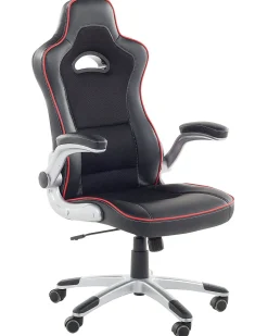 Beliani Tyotuoli Keinonahka Musta/Punainen Master Fashion