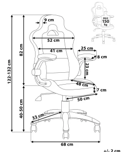 Beliani Tyotuoli Keinonahka Musta/Punainen Master Fashion