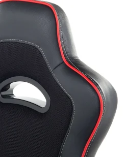 Beliani Tyotuoli Keinonahka Musta/Punainen Master Fashion