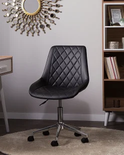 Beliani Tyotuoli Keinonahka Musta Maribel Cheap