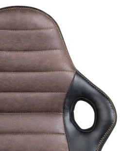 Beliani Tyotuoli Keinonahka Musta/Ruskea Supreme Best Sale