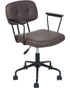 Beliani Tyotuoli Keinonahka Tummanruskea Algerita Cheap