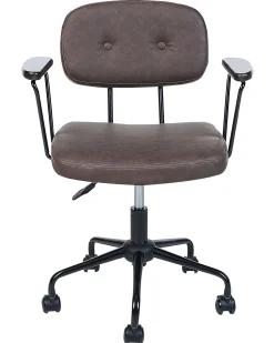 Beliani Tyotuoli Keinonahka Tummanruskea Algerita Cheap