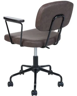 Beliani Tyotuoli Keinonahka Tummanruskea Algerita Cheap