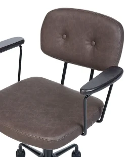 Beliani Tyotuoli Keinonahka Tummanruskea Algerita Cheap