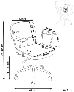 Beliani Tyotuoli Keinonahka Tummanruskea Algerita Cheap
