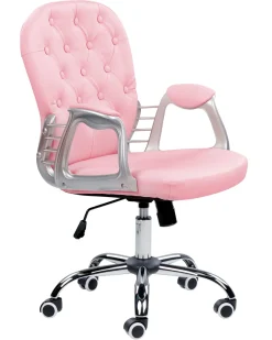 Beliani Tyotuoli Keinonahka Vaaleanpunainen Princess Outlet