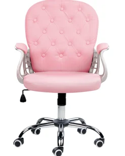 Beliani Tyotuoli Keinonahka Vaaleanpunainen Princess Outlet