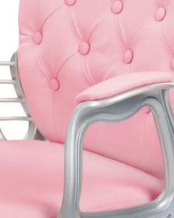 Beliani Tyotuoli Keinonahka Vaaleanpunainen Princess Outlet