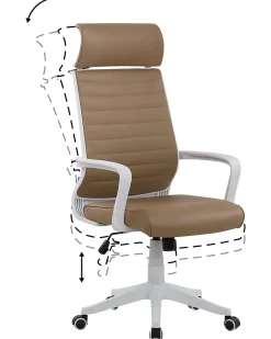 Beliani Tyotuoli Keinonahka Vaaleanruskea Leader Fashion