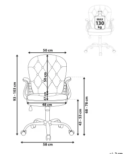 Beliani Tyotuoli Keinonahka Valkoinen Princess Sale