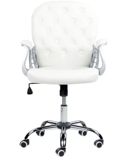 Beliani Tyotuoli Keinonahka Valkoinen Princess Sale