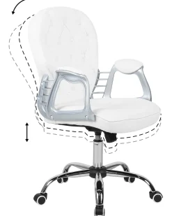 Beliani Tyotuoli Keinonahka Valkoinen Princess Sale