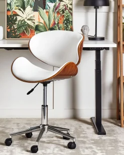 Beliani Tyotuoli Keinonahka Valkoinen Rotterdam Fashion