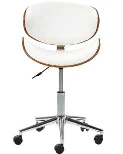 Beliani Tyotuoli Keinonahka Valkoinen Rotterdam Fashion