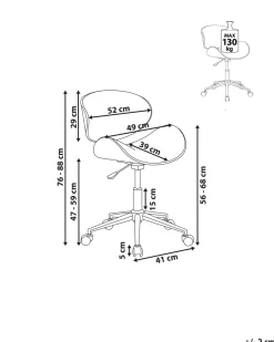 Beliani Tyotuoli Keinonahka Valkoinen Rotterdam Fashion