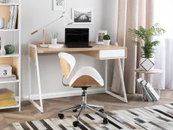 Beliani Tyotuoli Keinonahka Valkoinen Rotterdam Fashion