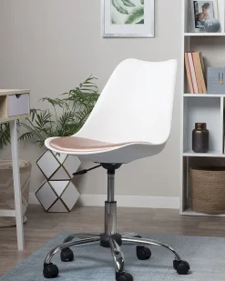 Beliani Tyotuoli Muovi Valkoinen/Ruusukulta Dakota Ii Store