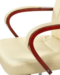 Beliani Tyotuoli Nahka Hierova Beige Diamond Clearance