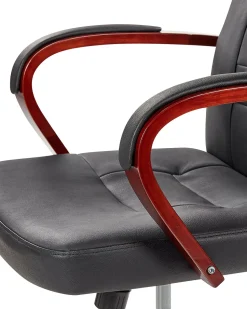 Beliani Tyotuoli Nahka Hierova Musta Diamond Sale