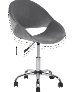 Beliani Tyotuoli Sametti Harmaa Selma Sale