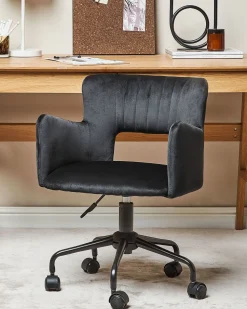 Beliani Tyotuoli Sametti Musta Sanilac Outlet