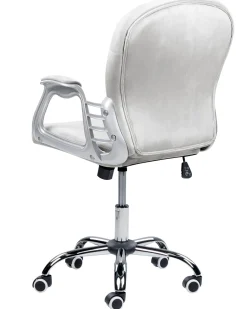 Beliani Tyotuoli Sametti Vaaleanharmaa/Hopea Princess Sale