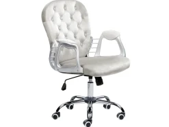 Beliani Tyotuoli Sametti Vaaleanharmaa Princess Online