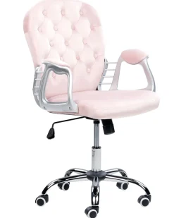 Beliani Tyotuoli Sametti Vaaleanpunainen Princess Best