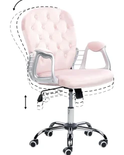 Beliani Tyotuoli Sametti Vaaleanpunainen Princess Best