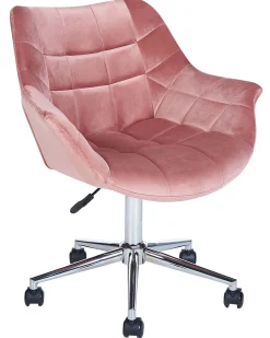 Beliani Tyotuoli Sametti Vaaleanpunainen Labelle Cheap