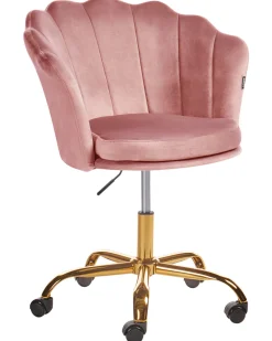 Beliani Tyotuoli Sametti Vaaleanpunainen Monticello Ii Fashion