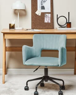 Beliani Tyotuoli Sametti Vaaleansininen Sanilac Cheap