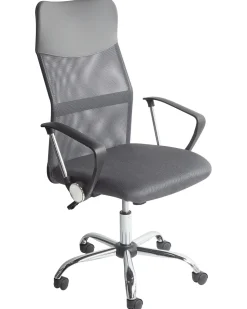 Beliani Tyotuoli Verkkokangas Harmaa Design Discount