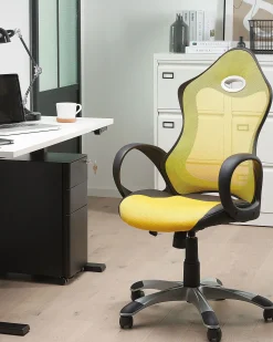 Beliani Tyotuoli Verkkokangas Keltainen Ichair Clearance