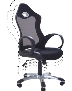 Beliani Tyotuoli Verkkokangas Musta Ichair Shop