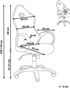 Beliani Tyotuoli Verkkokangas Musta Ichair Shop